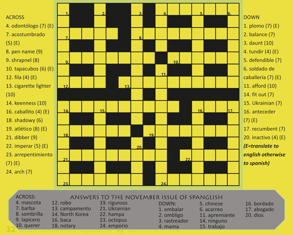 olive press spanglish crossword